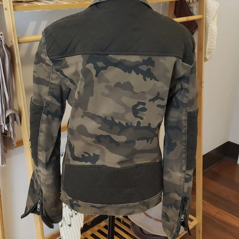 RARE  Zara Mens Camo Biker Couture Jacket Sz M - Picture 5 of 9